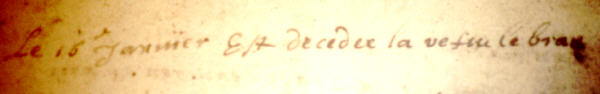 D�c�s de Madeleine Dubois-Leroy m�re de Jehan de Bremme (Bresme)
