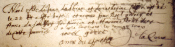 bapt&ecirc;me de No&euml;l Brem dit Lebrun et dit Carrier