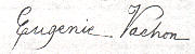 signature de Eug&eacute;nie Vachon &agrave; son mariage